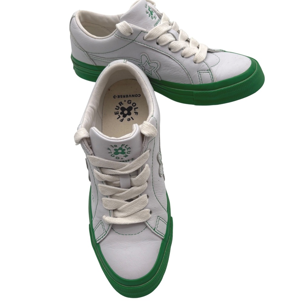 Converse Golf Le Fleur‎ One Star White Kelly Green Leather Sneakers 164025C W 6